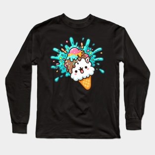 Tilted lama ice cream Long Sleeve T-Shirt